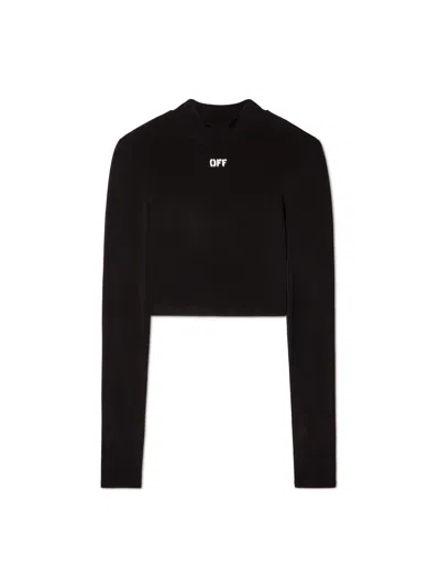 Off-white Black Off Stamp Sec Skin L/s Crop Turtleneck