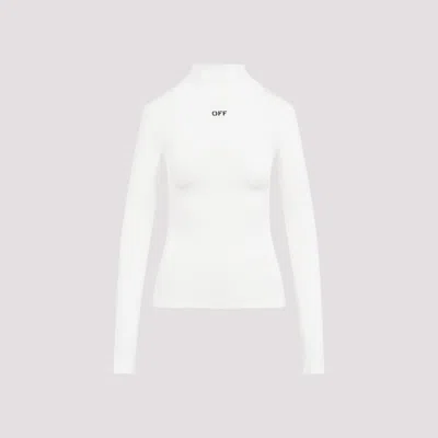Off-white Black Off Stamp Sec Skin Viscose Sweater In White
