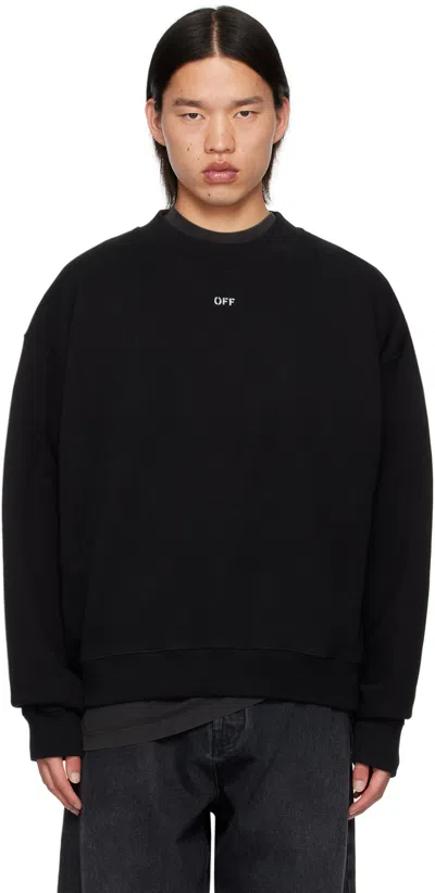 Off-white Off Stamp Skate Cotton Sweatshirt In Black