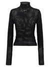 Off-white Openwork Logo Sweater Sweater, Cardigans Black In Black