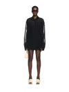 Off-white Black Organza Shirt Dress In Black