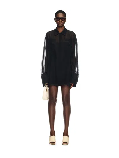 Off-white Black Organza Shirt Dress