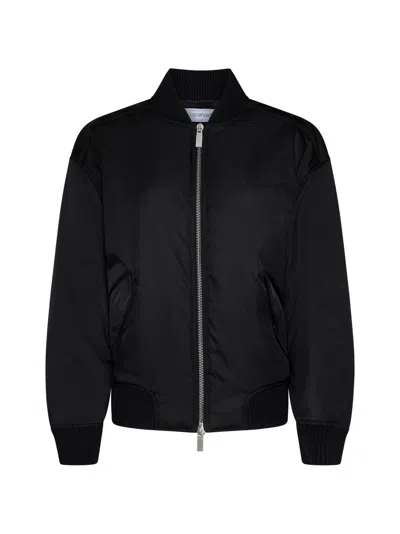 OFF-WHITE BLACK NYLON BLEND BOMBER JACKET