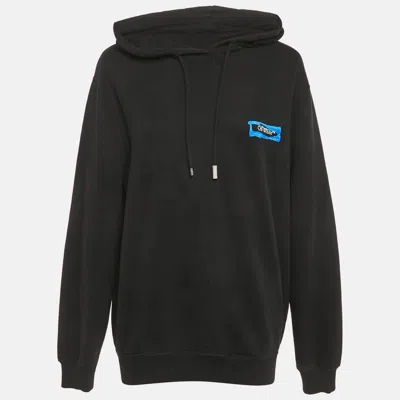Pre-owned Off-white Black Painted Arrows Cotton Reg Hoodie S