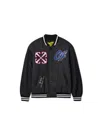 Off-white Ow Patch Varsity Jacket In Black