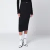 Off-white Fitted Midi Skirt In Stretch Technical Fabric With Front Logo Detail In Black
