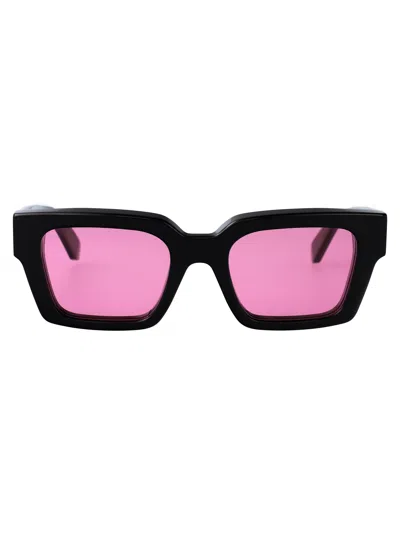 OFF-WHITE OFF-WHITE BLACK PINK ACETATE SUNGLASSES