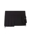 Off-white Black Pleated Mini Skirt With Buckles And Belts In Black