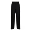 Off-white Black Polye-cotton Trousers In Black