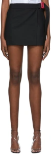 Off-white Black Polyester Mini Skirt In 000 Black No Color
