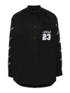 OFF-WHITE BLACK POPLIN EMBROIDERED SHIRT