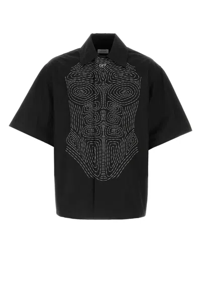 Off-white Body Stitch Cotton Shirt In Black