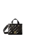 Off-white Logo-plaque Quilted Tote Bag In Black