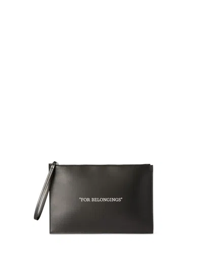 Off-white Black Quote Flat Pouch