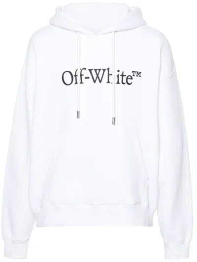 Off-white Big Bookish Skate Printed French Cotton-terry Hoodie In Grey