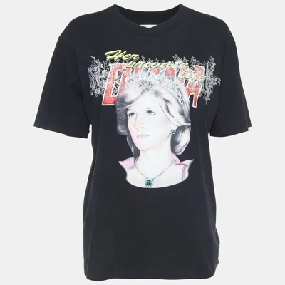 Pre-owned Off-white Black Retro Print Cotton Half Sleeve T-shirt M