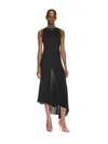 Off-white Black Ribbed Embellished Maxi Dress In 1001 Black - White