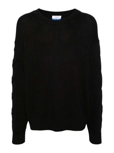 Off-white Black Ribbed Logo Sweater