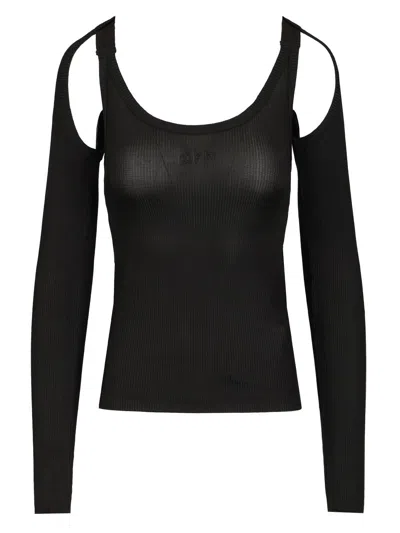 OFF-WHITE RIBBED TOP