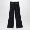 Off-white Black Ribbed Trousers With Logo In Black