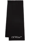 Off-white Bookish Logo-knit Wool Scarf Accessories In Black