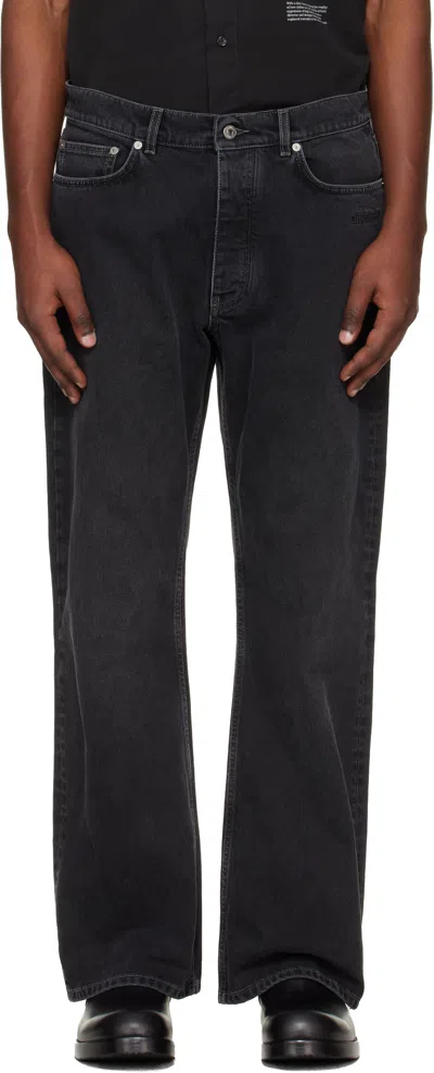 Off-white Off White Script Logo 90 S Skate Jeans Vintage Blac In Black