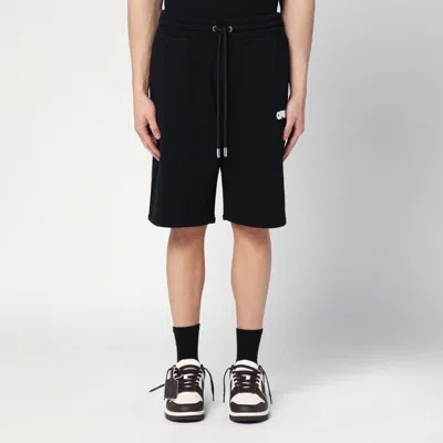 Off-white Skate Sweatshorts With Elasticated Waistband And Back Pocket In Black