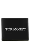 Off-white Leather Flap-over Wallet In Black
