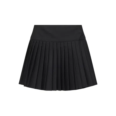 Off-white High-waisted Pleated Mini Skirt Design In Black