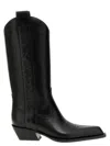 Off-white For Walking Leather Western Boots With Embroideries In Black