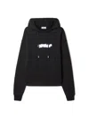 Off-white Off White Black Drawstring Hooded Sweatshirt In Black