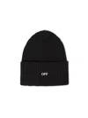 Off-white Black Stamp Loose Beanie In Black