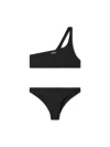 Off-white Off White One Shoulder Bikini Top In Black Polyamide Blend In Black