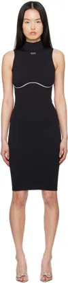 Off-white Black Stamp Seamless Minidress In Black White