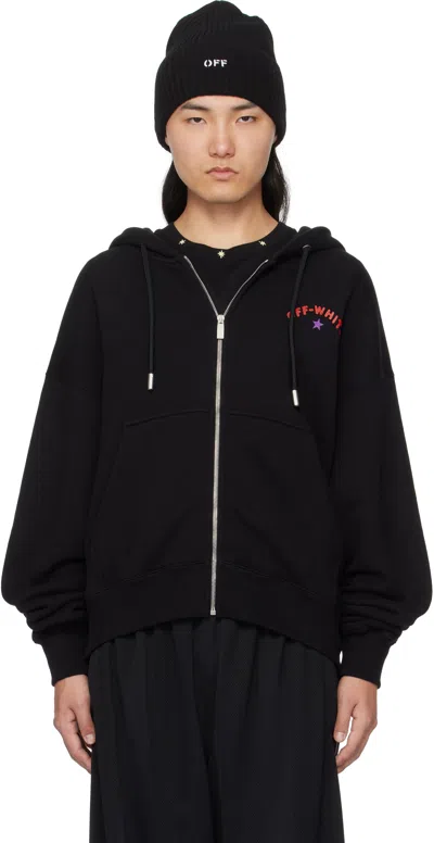 Off-white Black Star Arrow Zip Skate Hoodie In Black - Whit