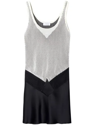 Off-white Black Strapless Dress White Fishnet