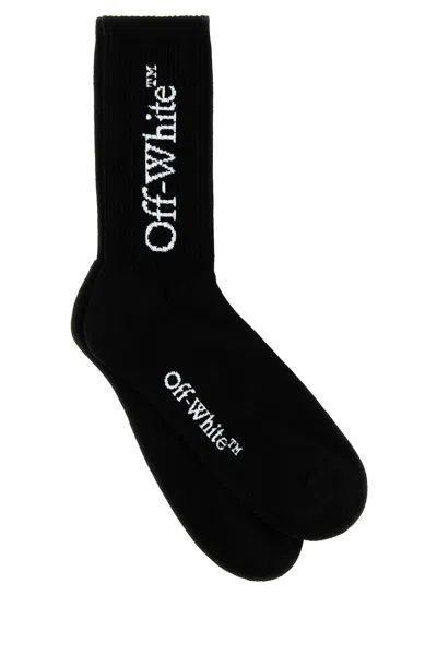 Off-white Black Stretch Cotton Blend Socks