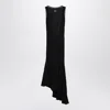 Off-white Black Light Ribbed Embroidered 20s Long Dress In Black