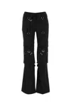 Off-white Black Stretch Polyester Blend Cargo Pant In Black