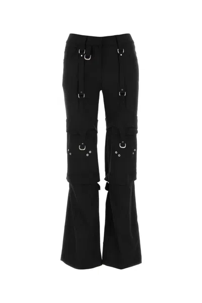OFF-WHITE OFF WHITE BLACK STRETCH POLYESTER BLEND CARGO PANT