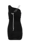 Off-white Black Stretch Viscose Mini Dress In Black