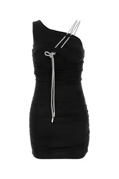 OFF-WHITE BLACK STRETCH VISCOSE MINI DRESS