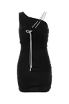 Off-white Black Stretch Viscose Mini Dress In Blackbl