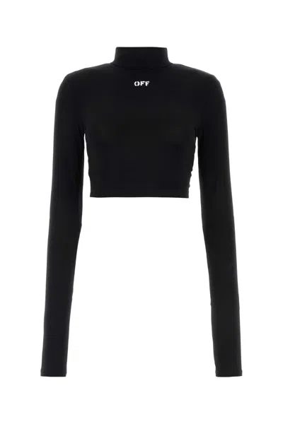 OFF-WHITE BLACK STRETCH VISCOSE TOP