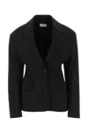 Off-white Off White Black Stretch Wool Blazer In Black