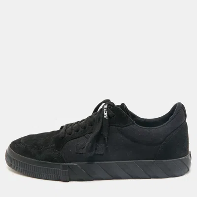 Pre-owned Off-white Black Suede Vulcanized Lace Up Sneakers Size 46
