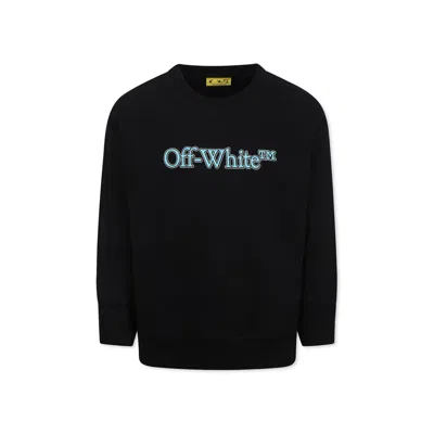 Off-white Kids' Black Sweatshirt For Boy With Logo