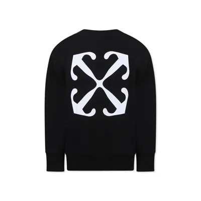 Off-white Kids' Black Sweatshirt For Boy With Logo