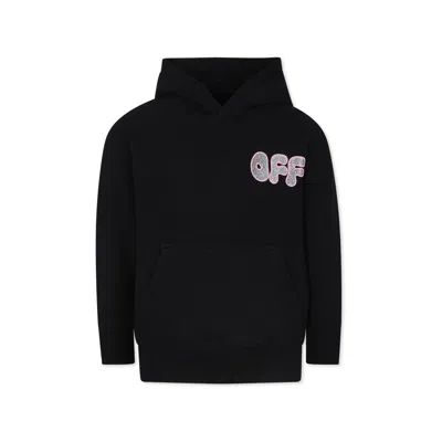 Off-white Kids' Black Sweatshirt For Girl With Logo