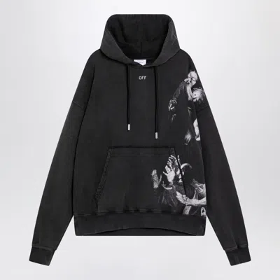 Off-white Black Sweatshirt With Blurred Mary Motif Men